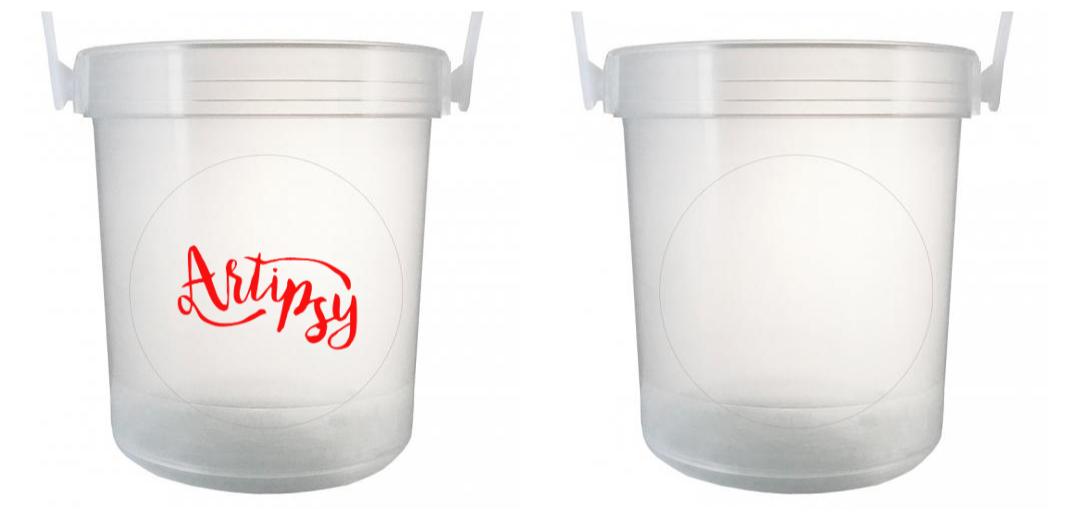 32 oz Plastic Rum Buckets with Custom Sticker