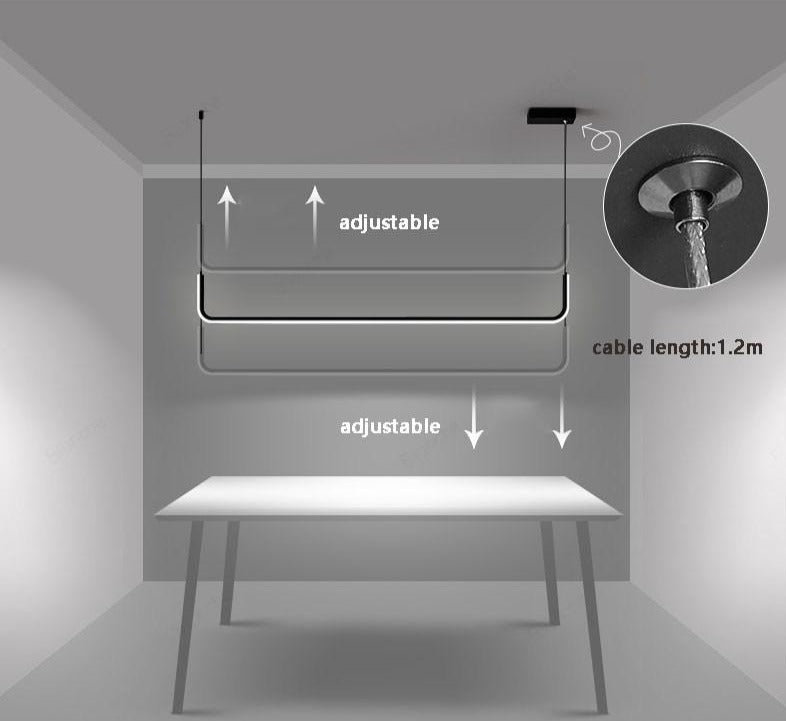 Alain Modern LED Line Chandelier