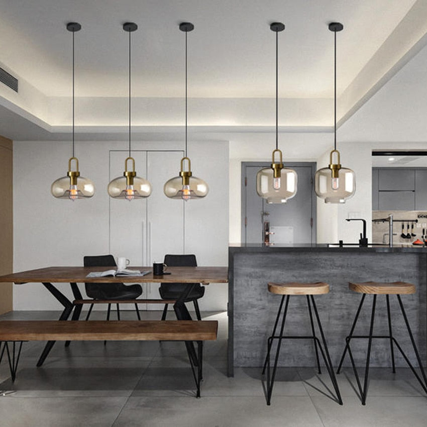 Cafe Sculpted Glass Pendant Light