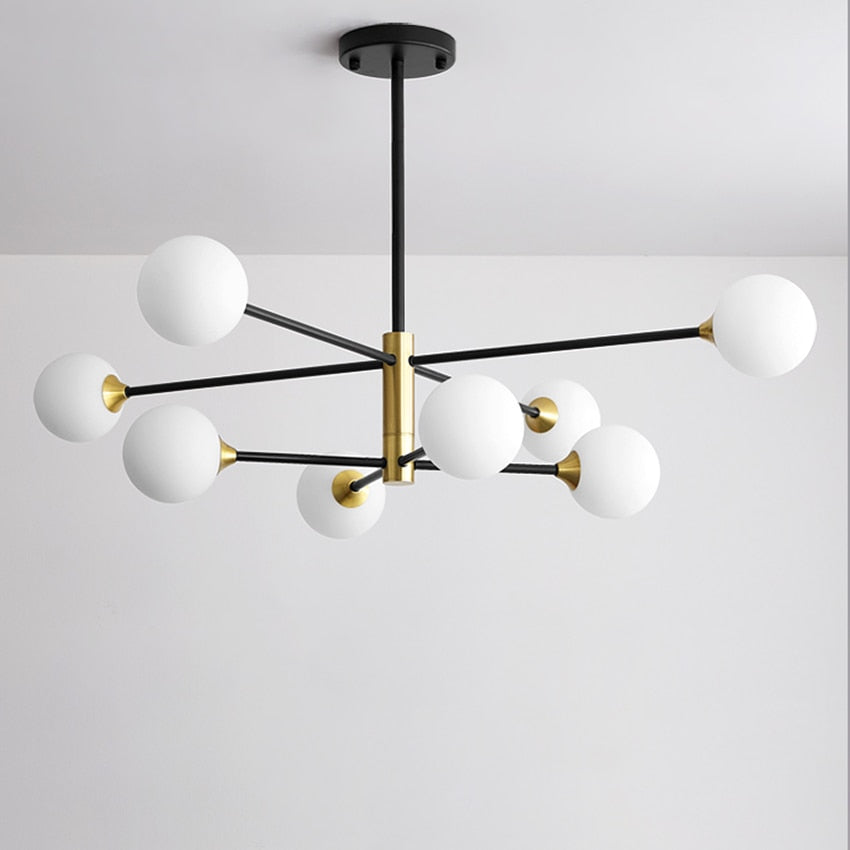 Glass Bulb & Metal LED Chandelier Pendant Light