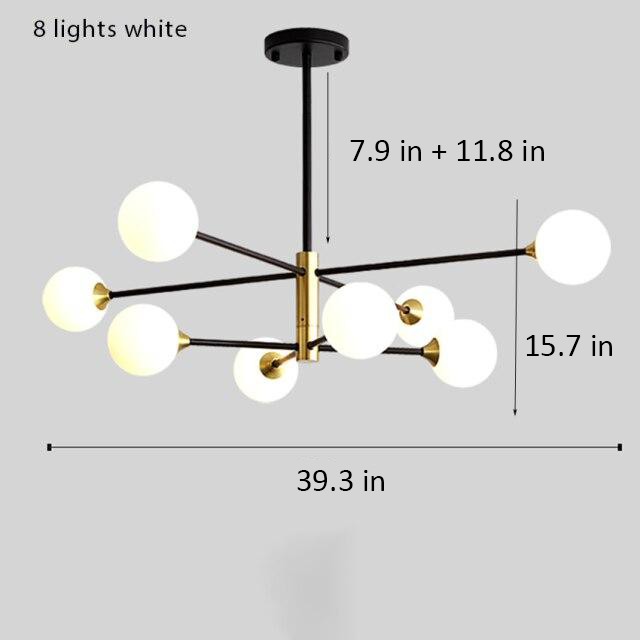 Glass Bulb & Metal LED Chandelier Pendant Light